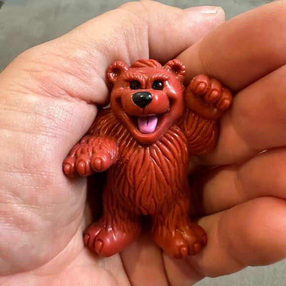Lincoln Logs Vintage Grizzly Bear Replacement Red Brown Plastic - Picture 1 of 5